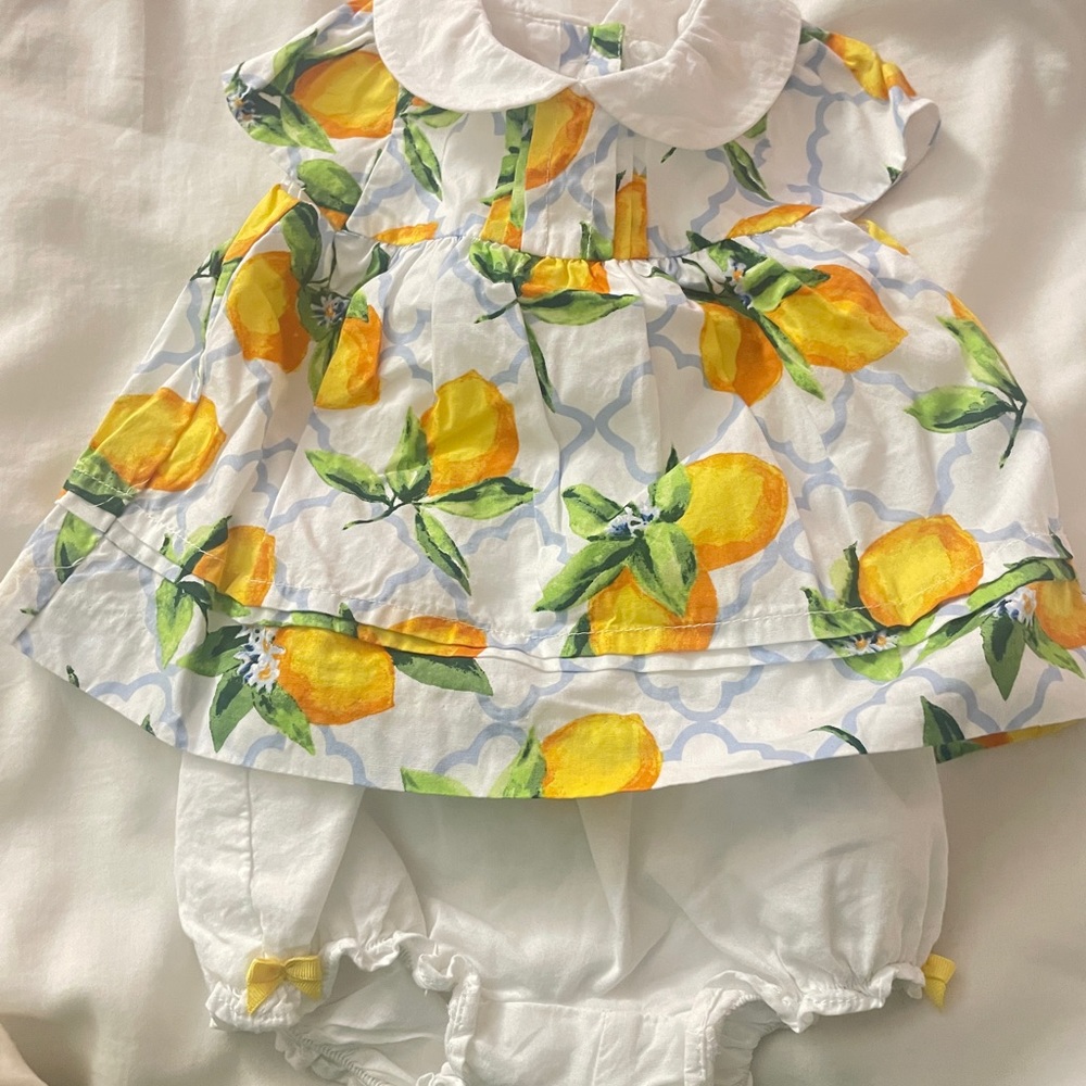 Baby girl Janie and Jack lemon dress 0-3 months